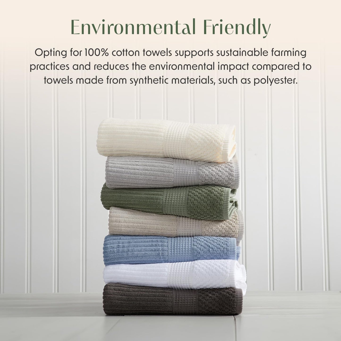 Dluxe Ave. 100% Cotton Towels, Super Soft & Absorbent, 6 Piece Set (Dusty Blue)