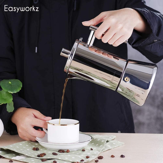 Dluxe Ave. Stainless Steel Italian Coffee Maker for 4 Cups (Single)