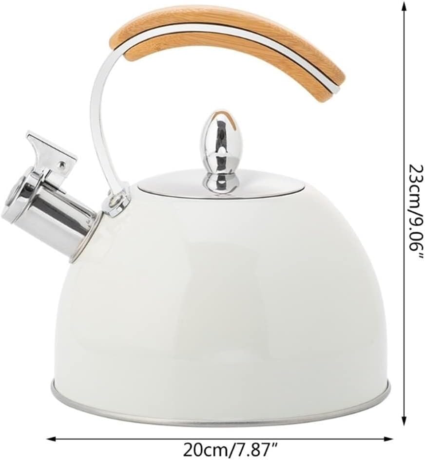 Dluxe Ave. Stainless Steel Whistling Kettle with Wooden Handle