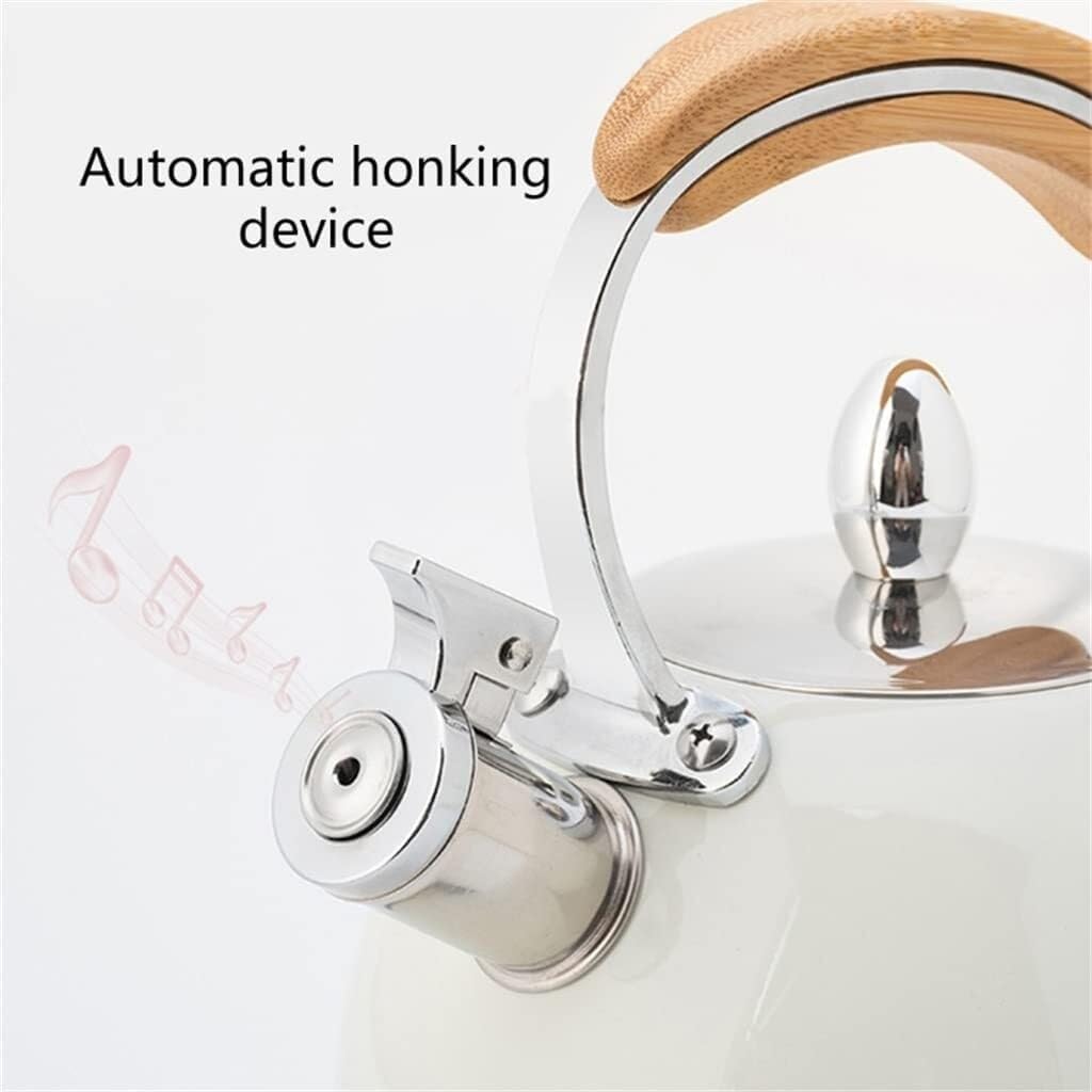 Dluxe Ave. Stainless Steel Whistling Kettle with Wooden Handle
