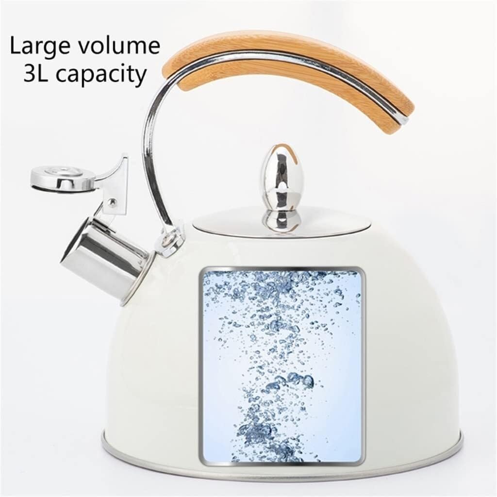Dluxe Ave. Stainless Steel Whistling Kettle with Wooden Handle