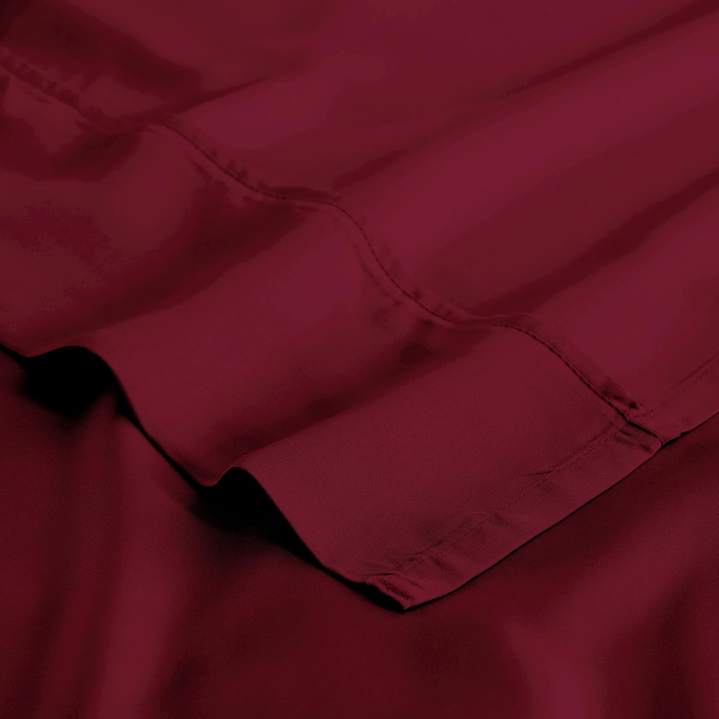 Dluxe Ave. ( QUEEN ) 300 Thread Bed Sheet Set, 1 Elastic Deep Pocket, Burgundy