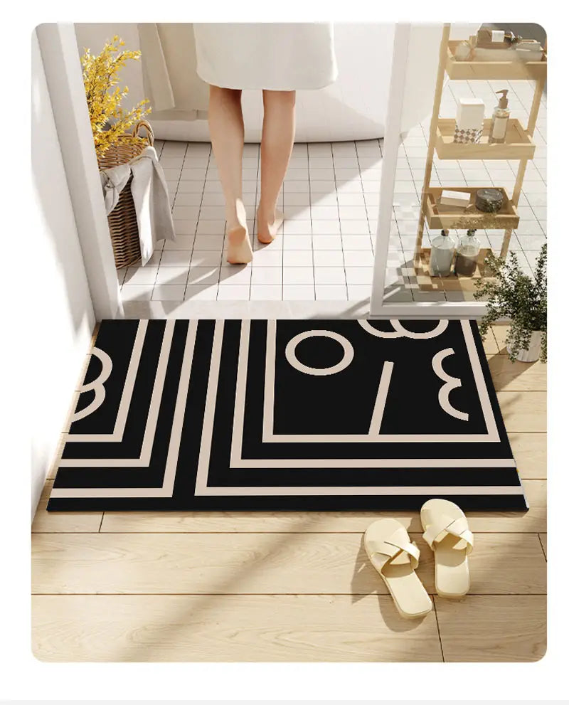 Dluxe Ave. Modern Non-Slip Two-Toned Bathroom Rug (1pc)