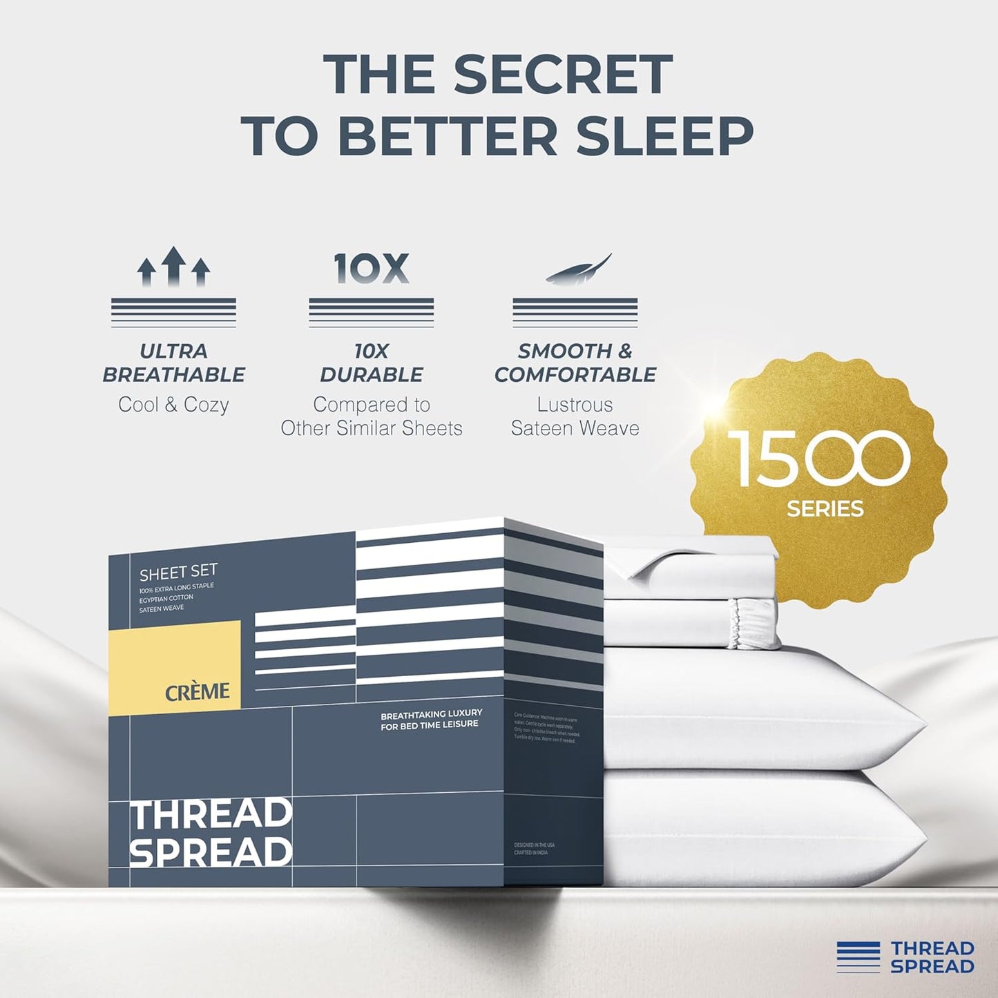 Dluxe Ave. ( CALI./ KING ) 4 Pcs 100% Egyptian Cotton Sheet Set/ 1500 Thread Count/ Egyptian Cotton Soft/ White