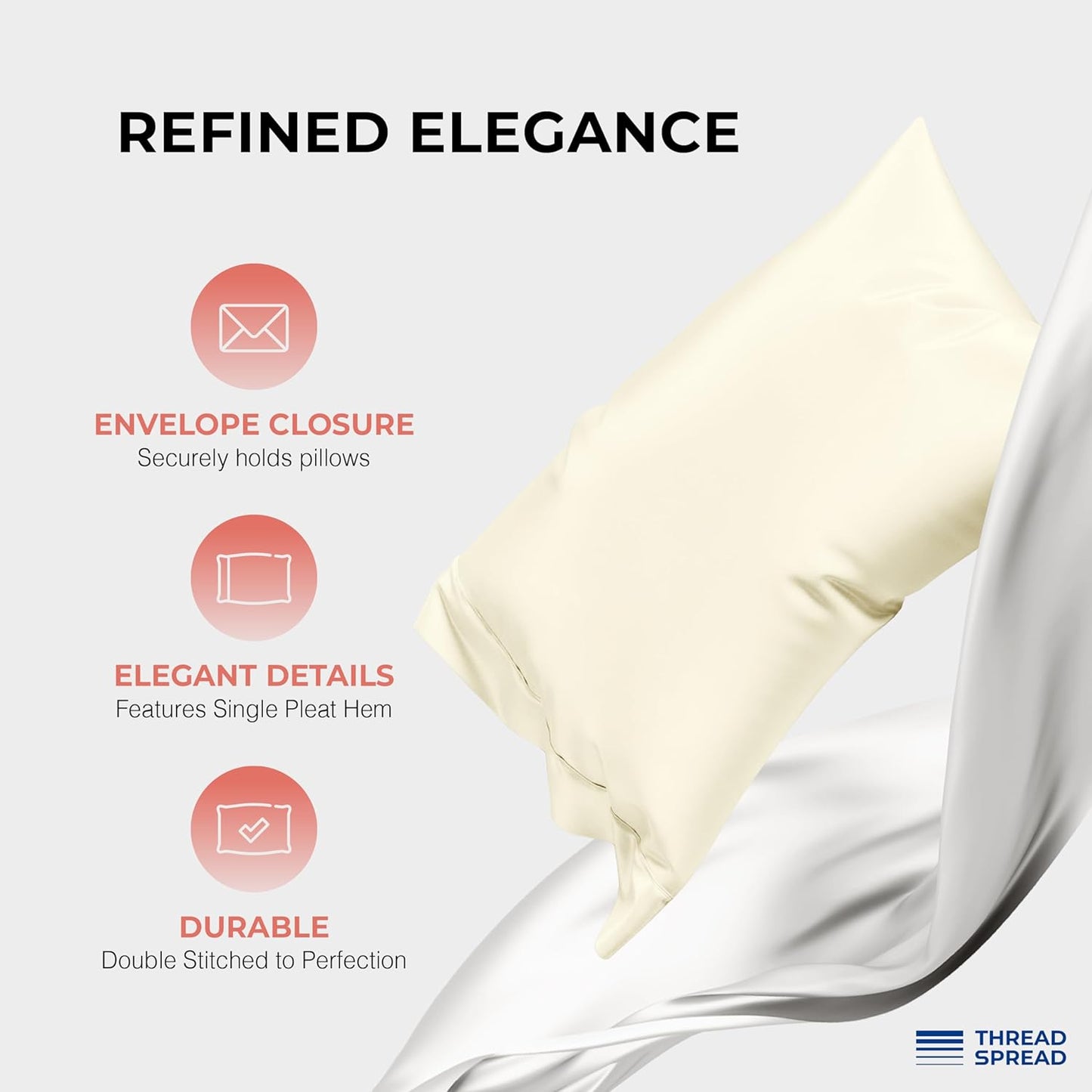 Dluxe Ave. ( QUEEN ) 4 Pcs 100% Egyptian Cotton Sheet Set, 1200 Thread Count, 17" Deep Pocket, Ivory