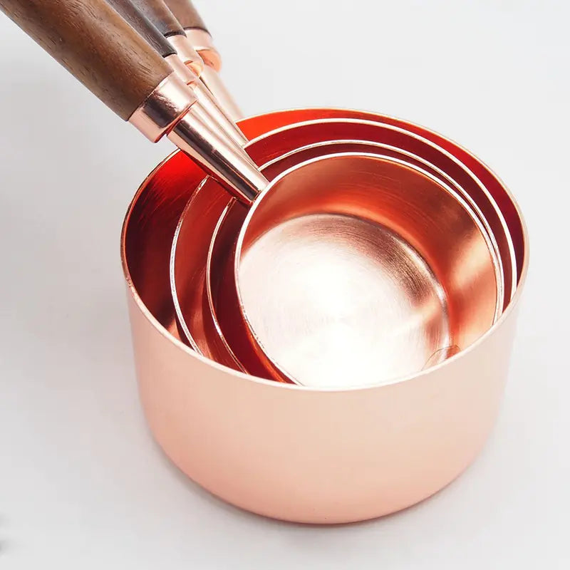 Dluxe Ave. Measuring Cup Set with Rose Gold Stainless Steel Spoons