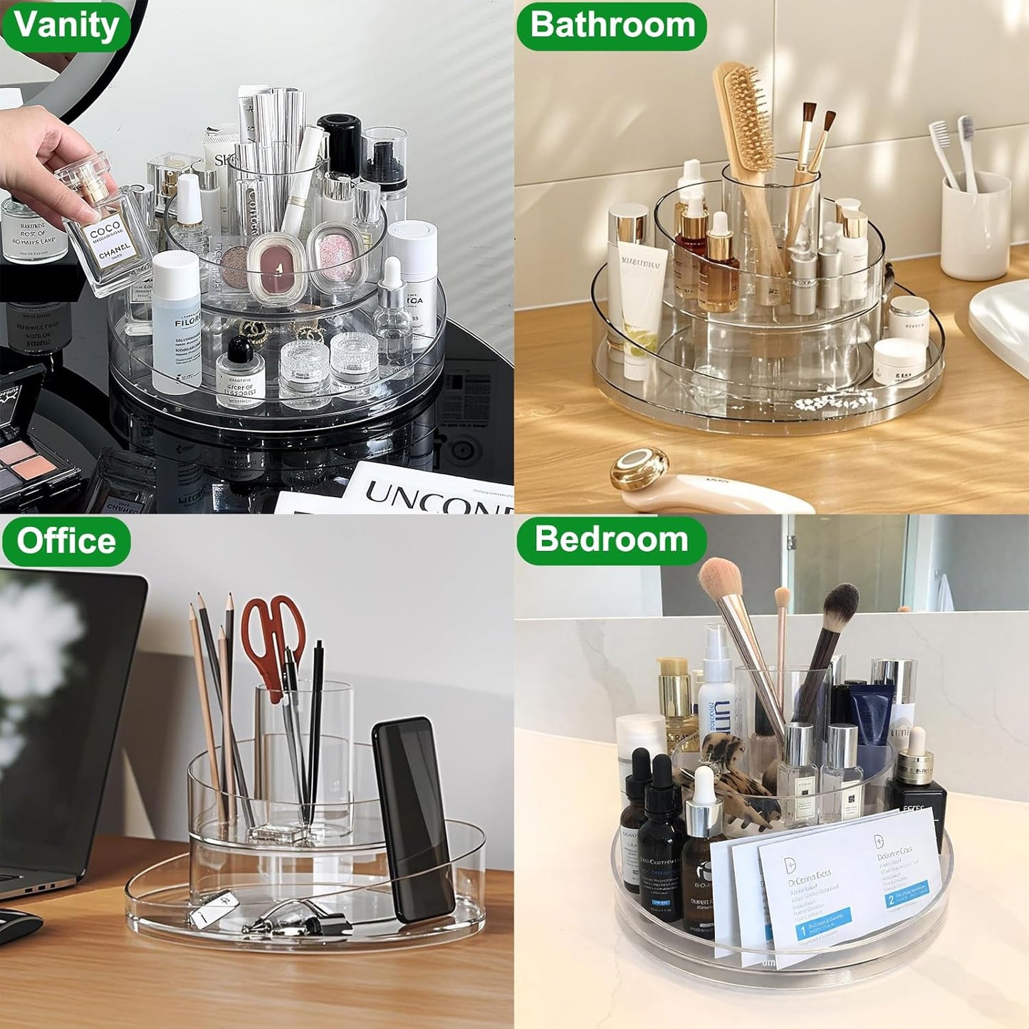 Dluxe Ave. 360 Rotating Makeup Organizer/Cosmetics Storage Tray