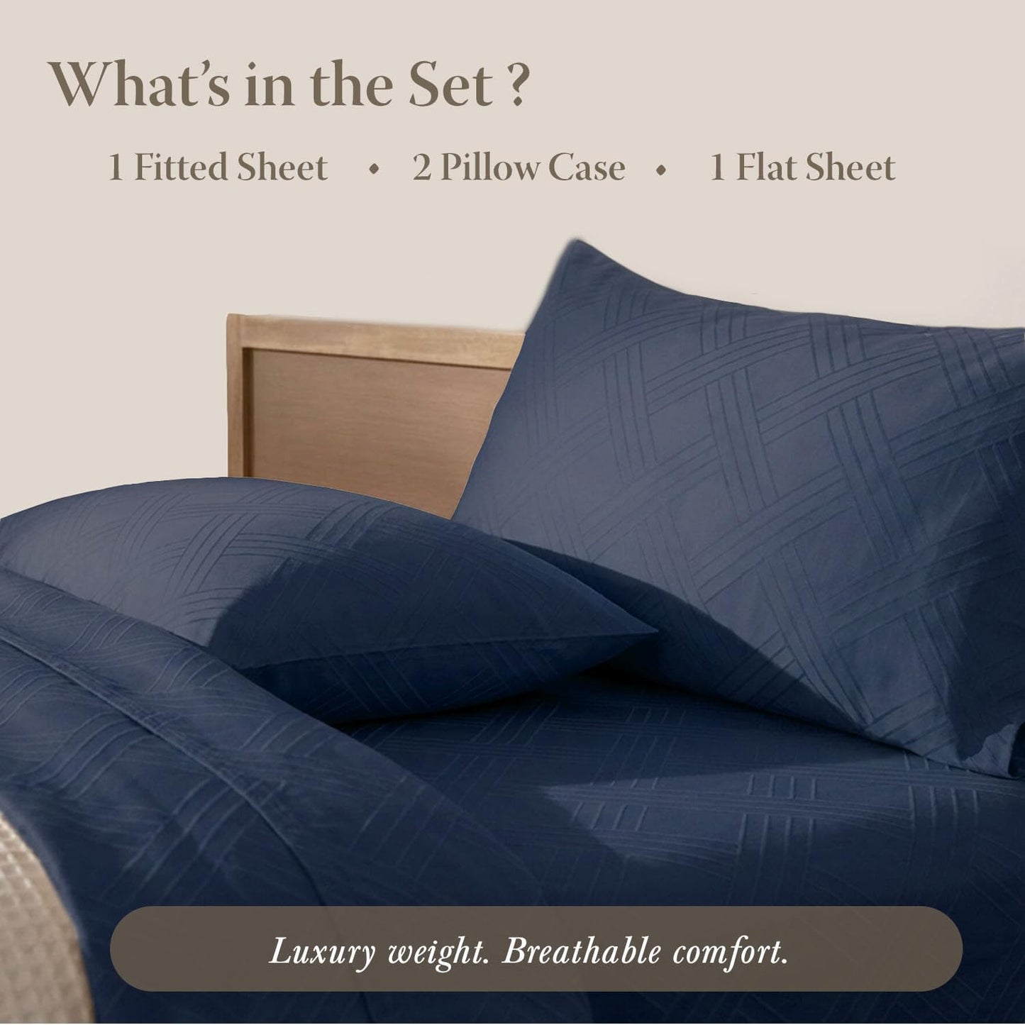 Dluxe Ave. ( KING ) 4 Pcs Sheets Set/ 800 Thread Count 16" Deep Pocket/ 100% Cotton Sheets
