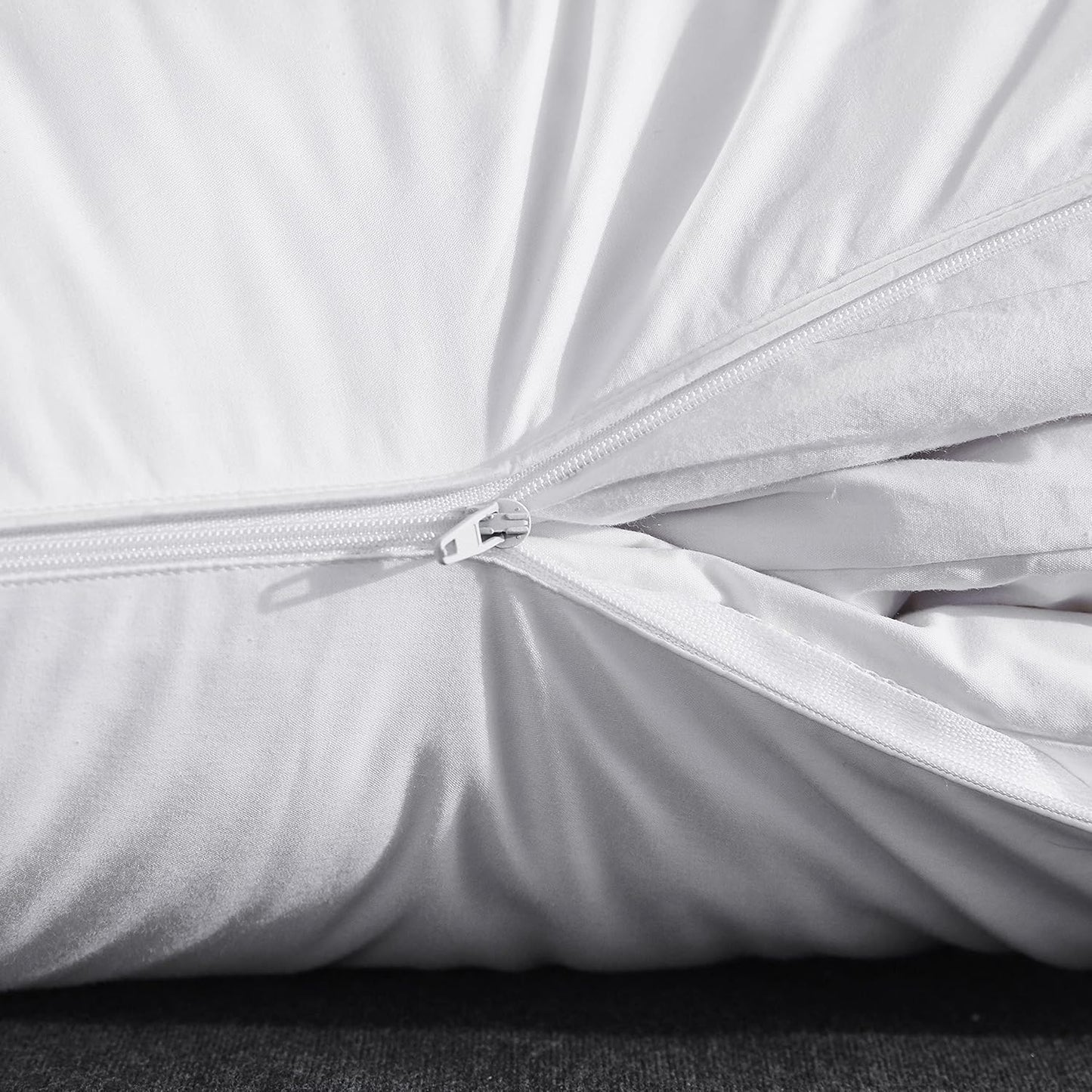 Dluxe Ave. ( QUEEN ) Three Geese Adjustable Layer Goose Feather Pillow, { SOFT } 100% Soft Cotton Cover 1 Pillow.
