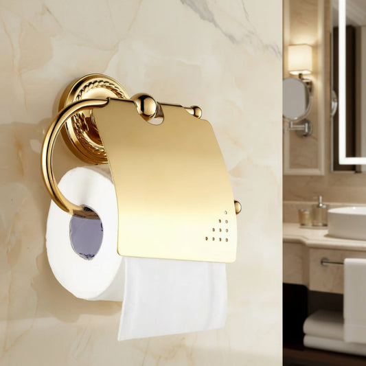 Dluxe Ave. Waterproof Toilet Paper Holder/ Gold Brass Design
