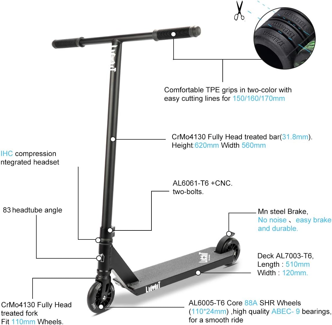 Dluxe Ave. Intermediate and Beginner Stunt Scooter Suitable for Children, Teenagers and Adults 8 Years Old and Above