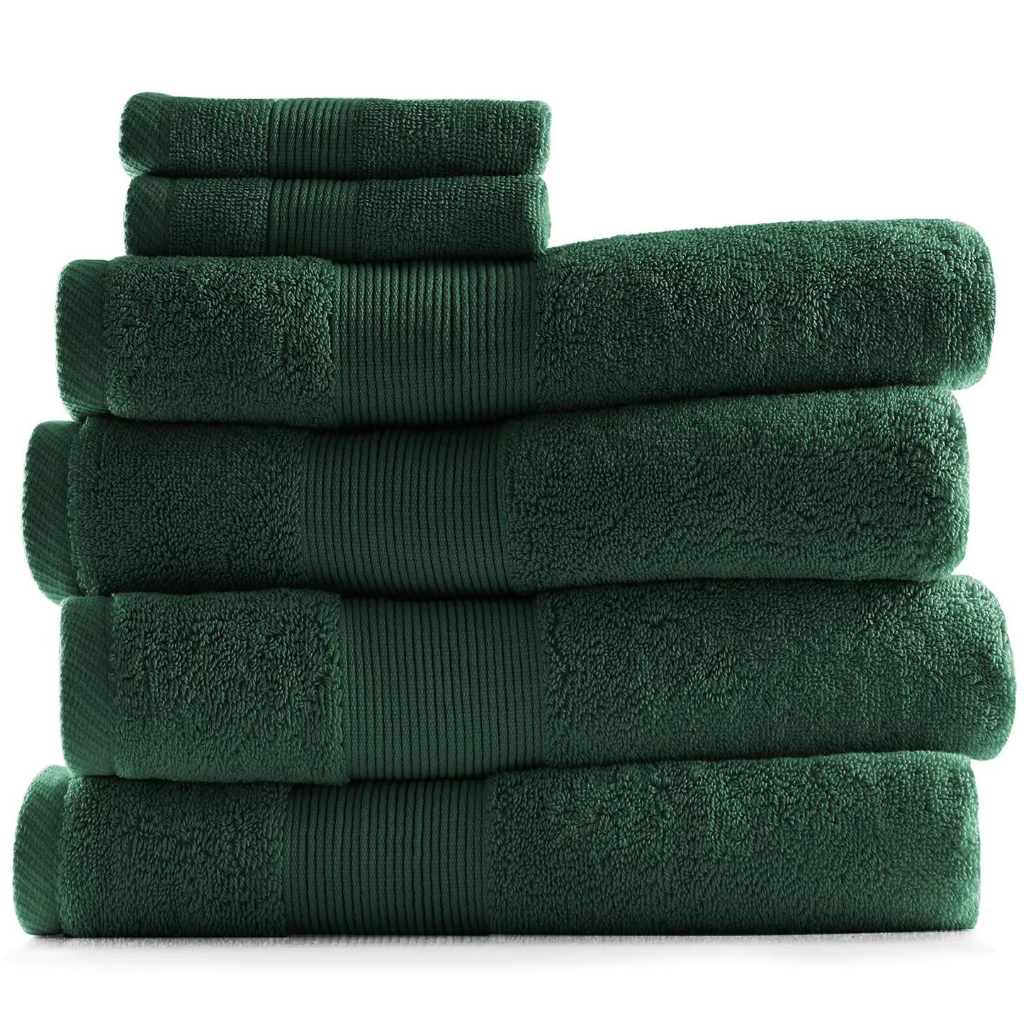 Dluxe Ave. Hearth & Harbor Bath Towels for Bathroom - 100% Ring Spun Cotton Luxury Bathroom Towels - Ultra Soft & Highly Absorbent Bath Towels Set 6 Piece Set (4 Bath Towels 2 Washcloths) - Hunter Green