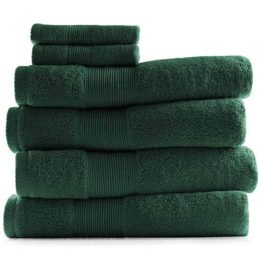 Dluxe Ave.  100% Ring Spun Cotton Luxury Bathroom Towels/ 6 Piece Set / Hunter Green
