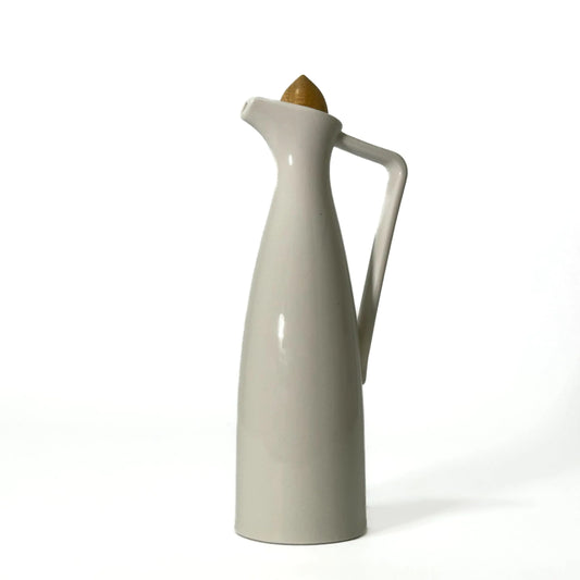 Dluxe Ave. White Pottery Olive Oil Dispenser /Elegant Design/ Drip-Free Pourer with Stopper