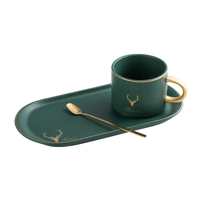 Dluxe Ave. Nordic Ceramic Coffee Mug Set with Saucer
