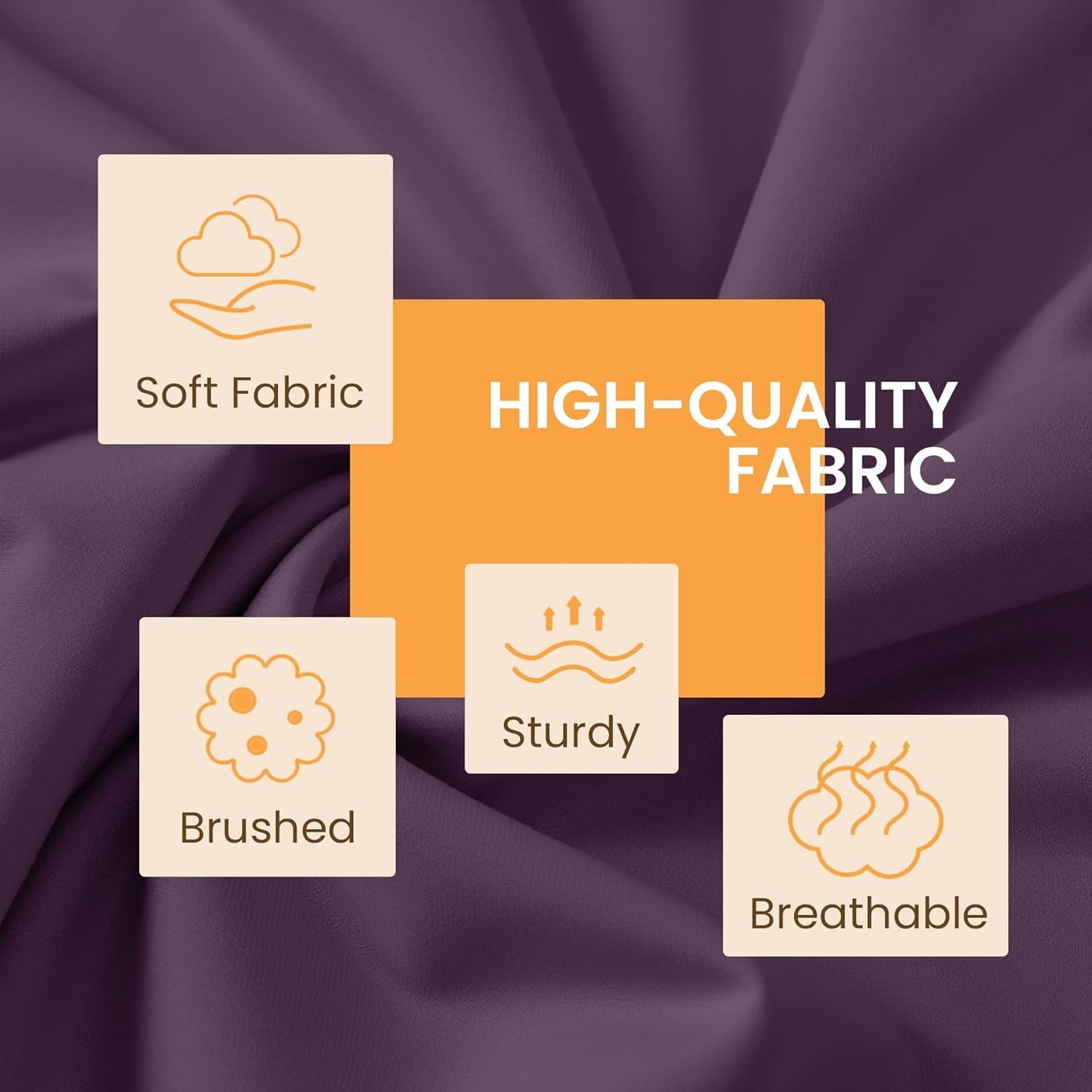 Dluxe Ave. ( QUEEN )4 Pcs Bed Sheet Set, {Ultra Imitation Cotton}, Hotel Luxury Bed Sheets, Deep Pocket up to 15", Purple