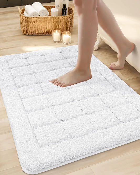 Dluxe Ave. Soft Bathroom Runner for Bathtub/  ( White) 3'6" x 2'