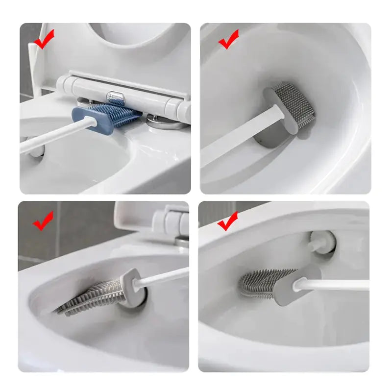 Dluxe Ave. Wall-mounted Toilet Brush and Holder with Silicone Head