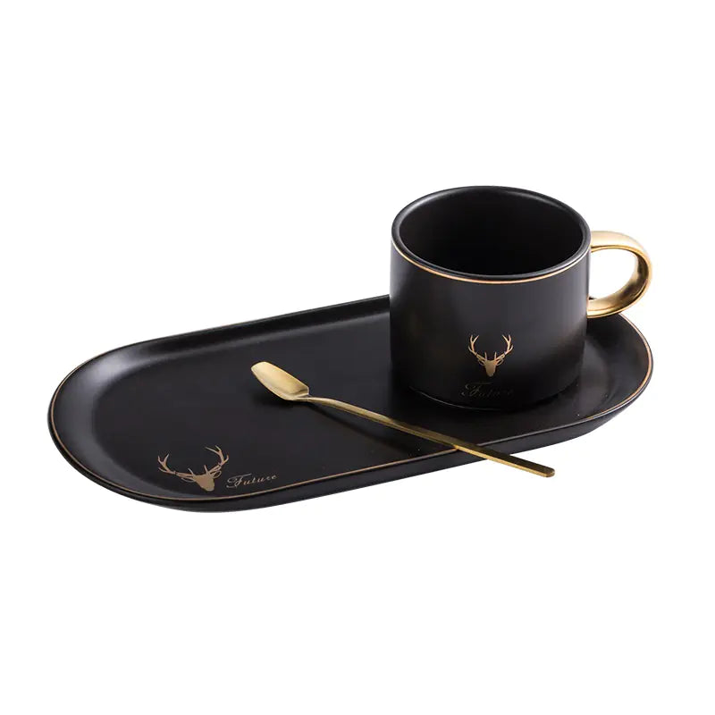 Dluxe Ave. Nordic Ceramic Coffee Mug Set with Saucer