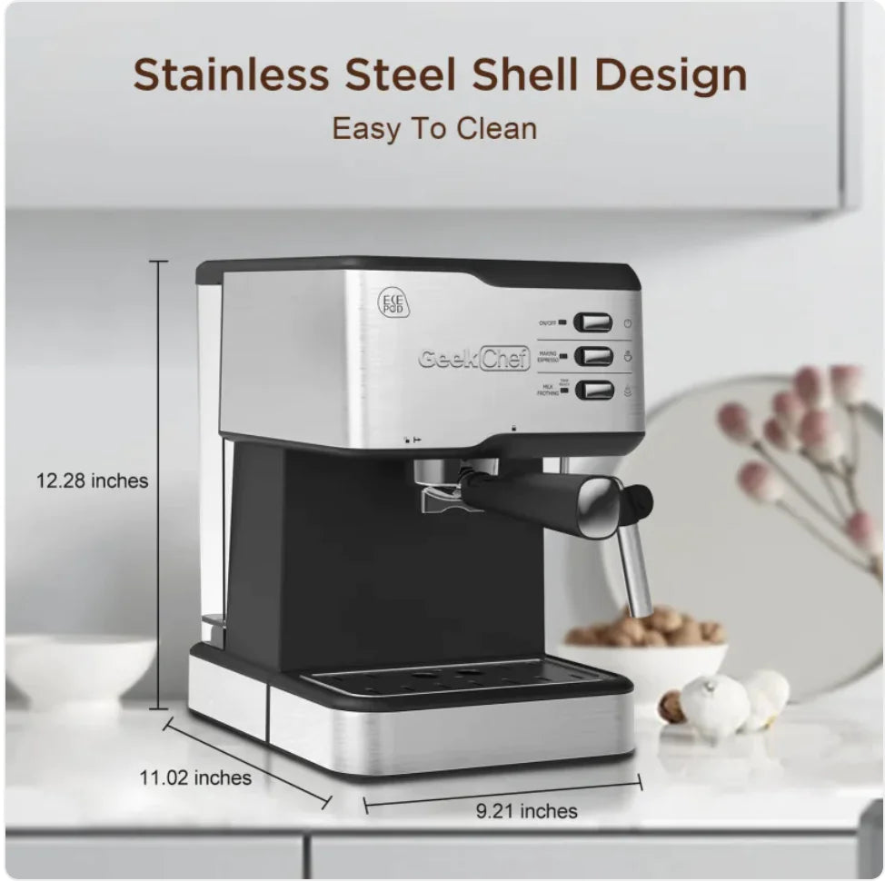 Dluxe Ave. Geek Chef 20-Bar Espresso Machine with Milk Frother