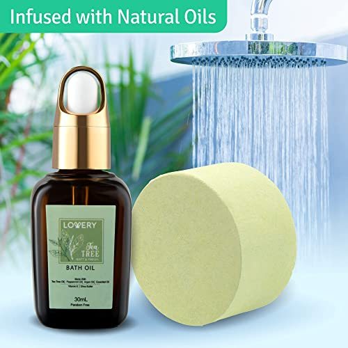 Dluxe Ave. Tea Tree Bath Set - Luxury Home Spa Set with Calming Mint Fragrance – 15 pc Relaxation Gift Basket
