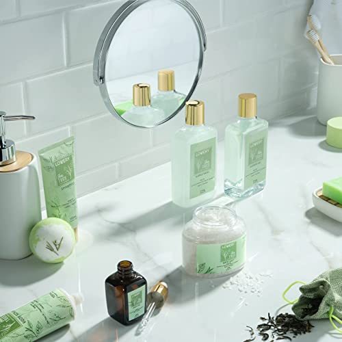 Dluxe Ave. Tea Tree Bath Set - Luxury Home Spa Set with Calming Mint Fragrance – 15 pc Relaxation Gift Basket