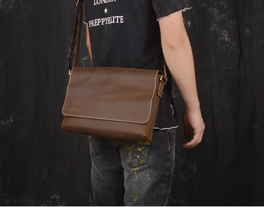 Dluxe Ave. Vintage Handmade Leather Crossbody Bag