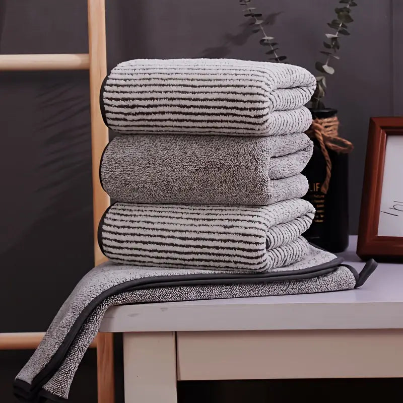 Dluxe Ave. Bamboo Charcoal Coral Fleece Bath Towel Gift Set