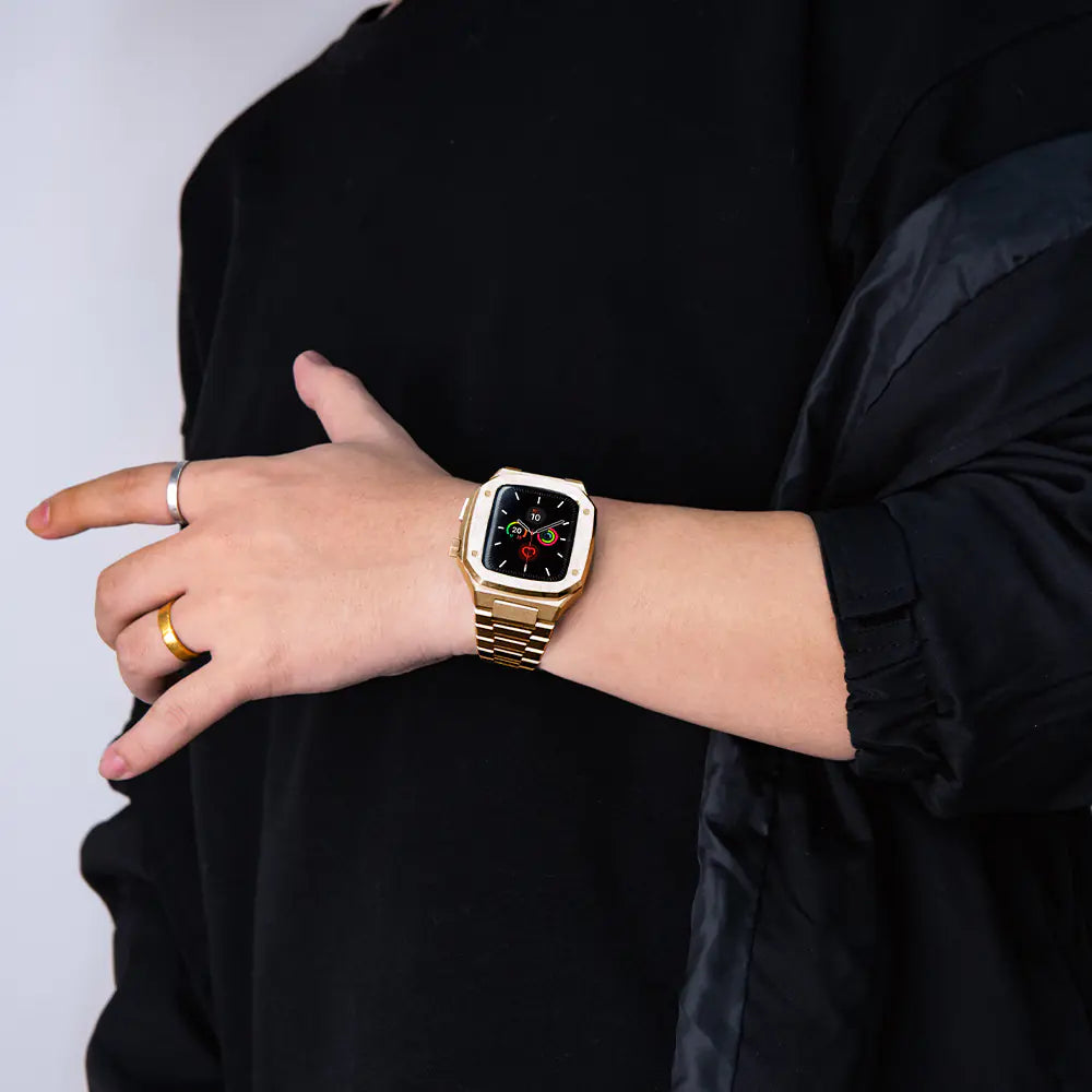 Dluxe Ave. Rose Gold Stainless Steel Case for Apple iWatch 44mm/45mm