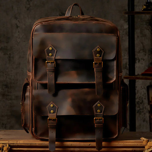 Dluxe Ave. Genuine Leather Travel Backpack