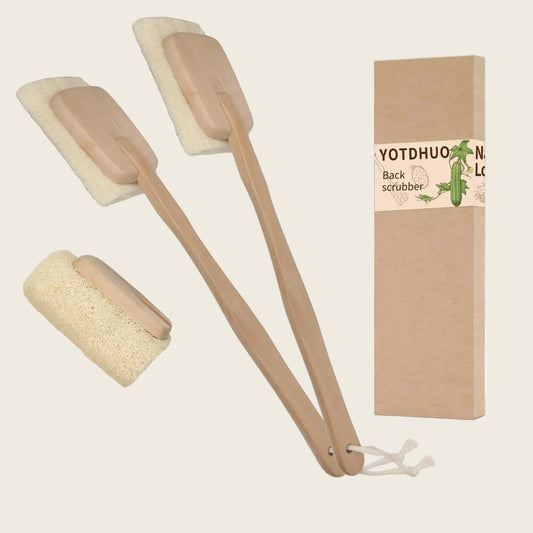 Dluxe Ave. Natural Loofah Brush for Shower(2Pack)