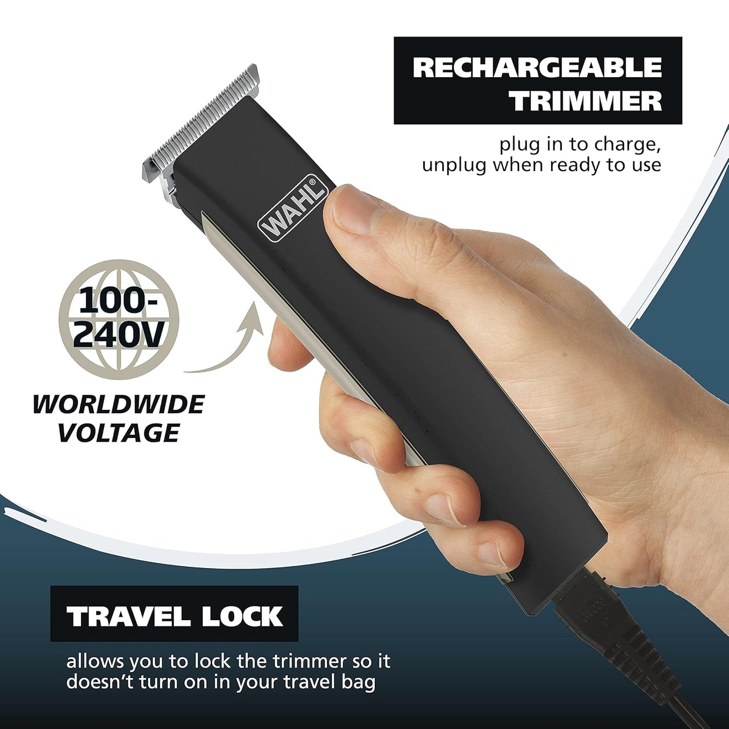 Dluxe Ave. Rechargeable Lithium Ion 2.0 Beard Trimmer for Men/ Precision T Blade