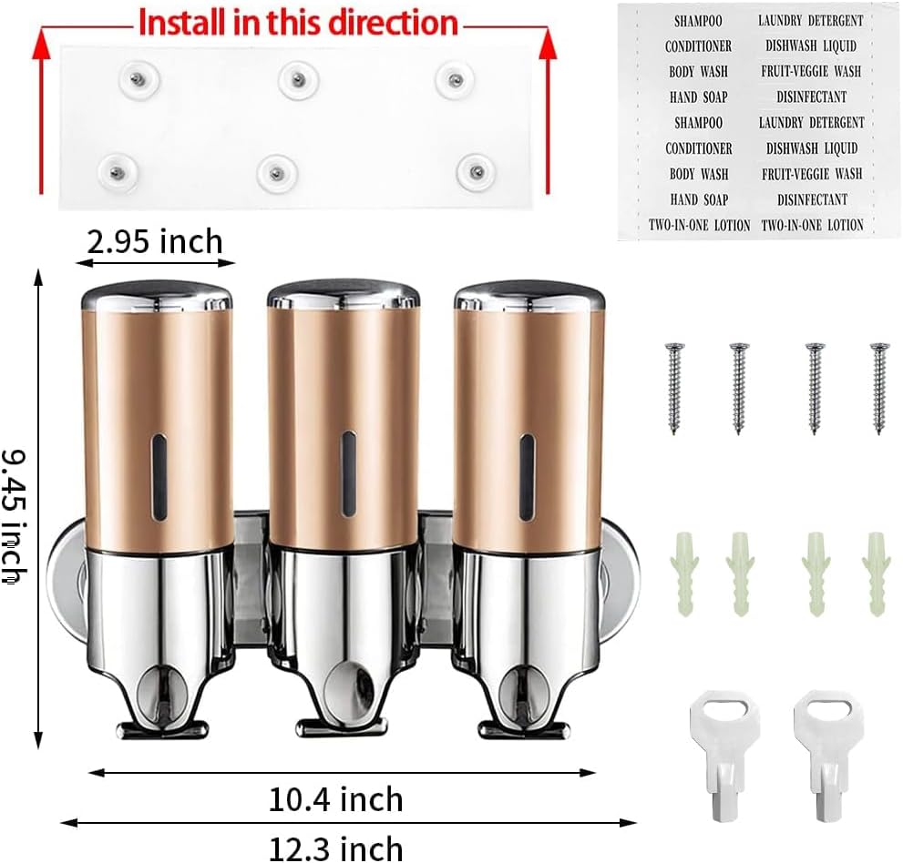 Dluxe Ave. Wall-Mounted Shampoo & Shower Gel Dispenser