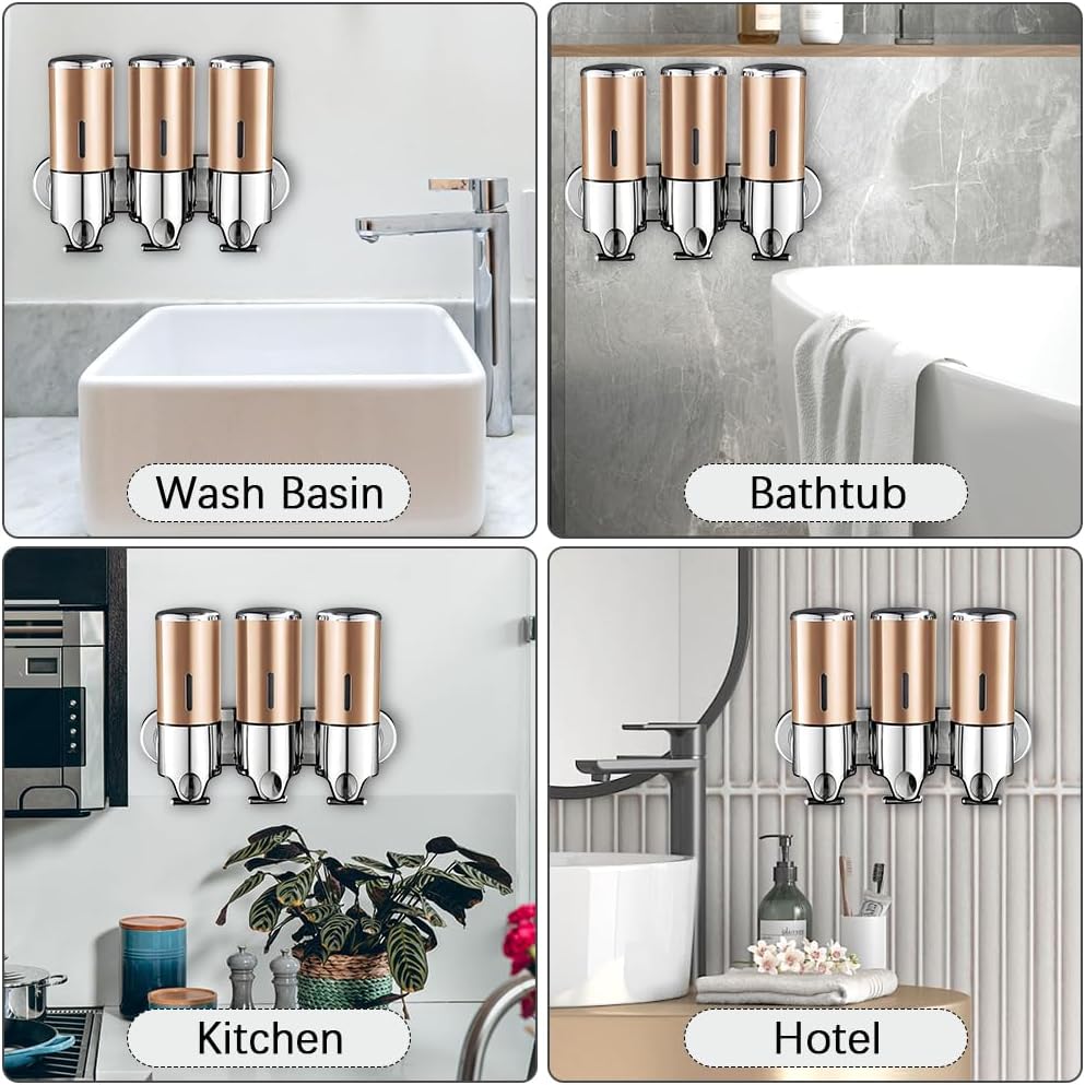 Dluxe Ave. Wall-Mounted Shampoo & Shower Gel Dispenser