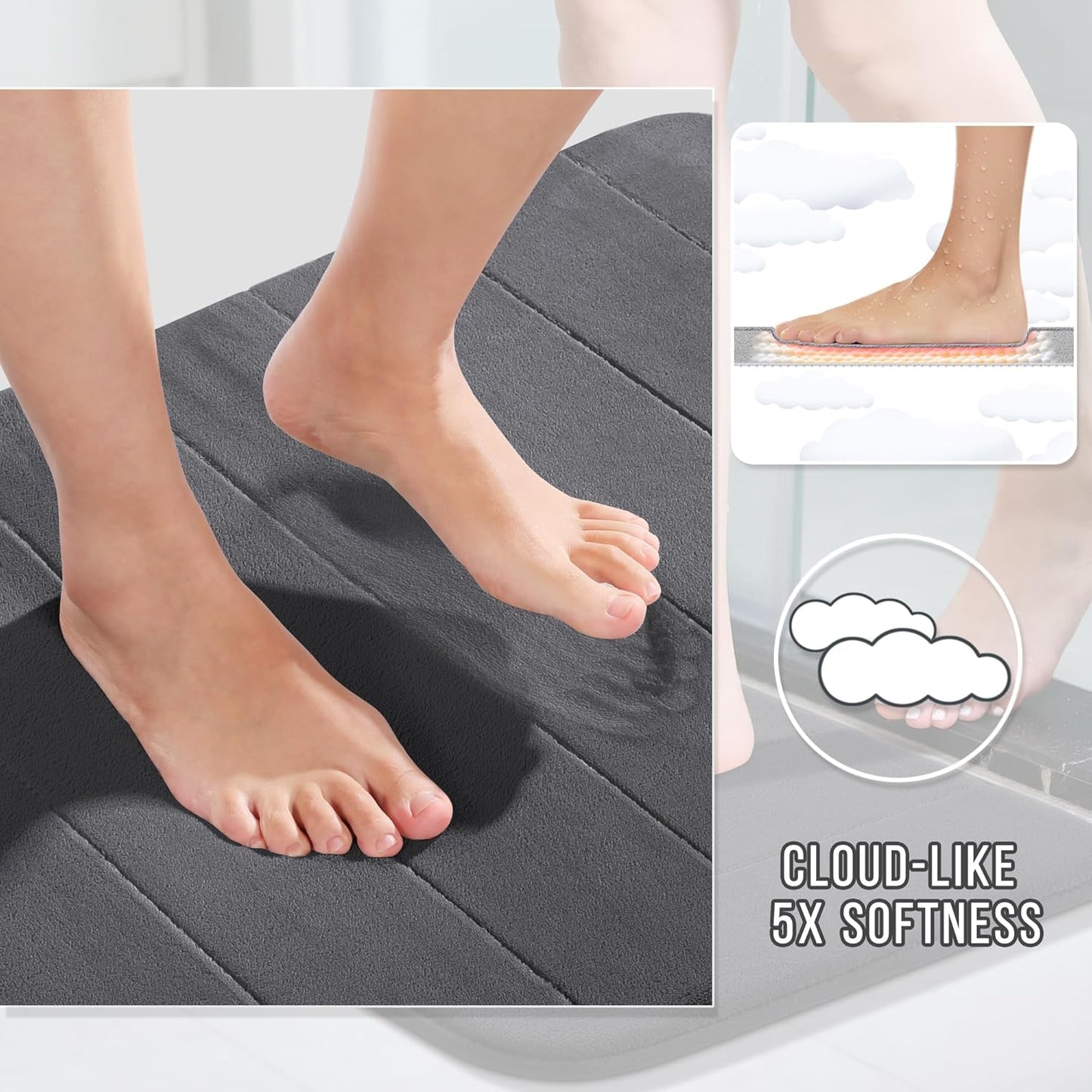 Dluxe Ave. Water Absorbent Mat Set for Bathroom and Kitchen (3pcs)