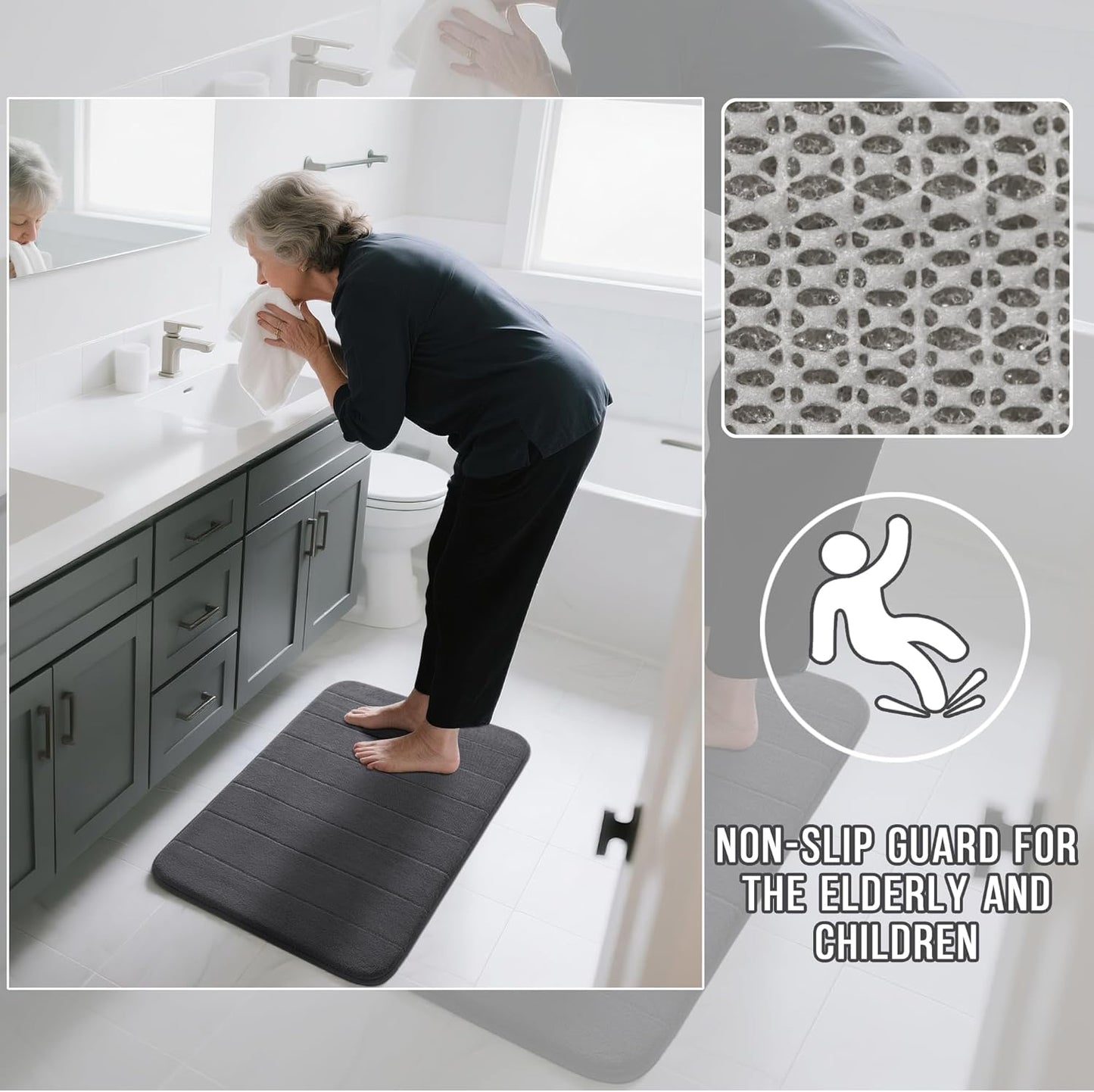 Dluxe Ave. Water Absorbent Mat Set for Bathroom and Kitchen (3pcs)