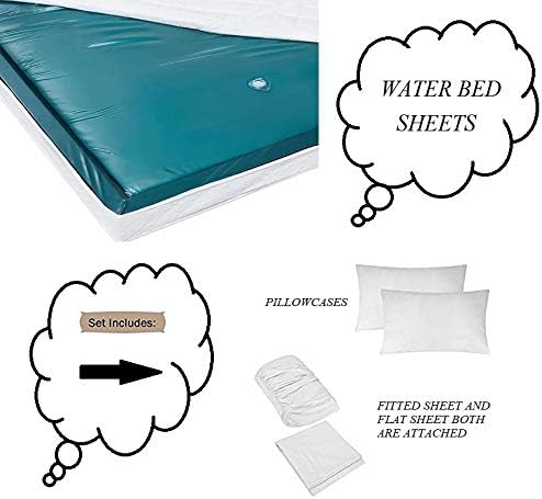 Dluxe Ave. ( CALI./ KING )  Waterbed Sheets - 1800 Series 4 Piece Bed Set Set, Hotel Luxury - 100% Microfiber - 12 Inch Deep Pocket,  (Dark Grey)