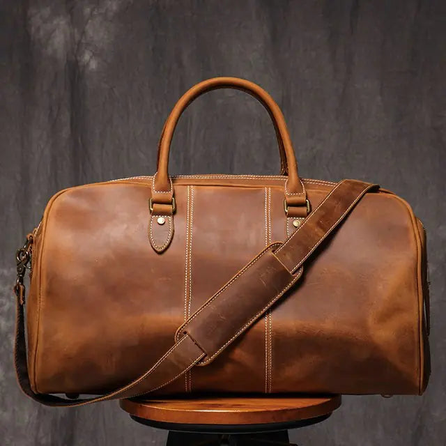 Dluxe Ave. Genuine Leather Travel Tote & Crossbody Bag