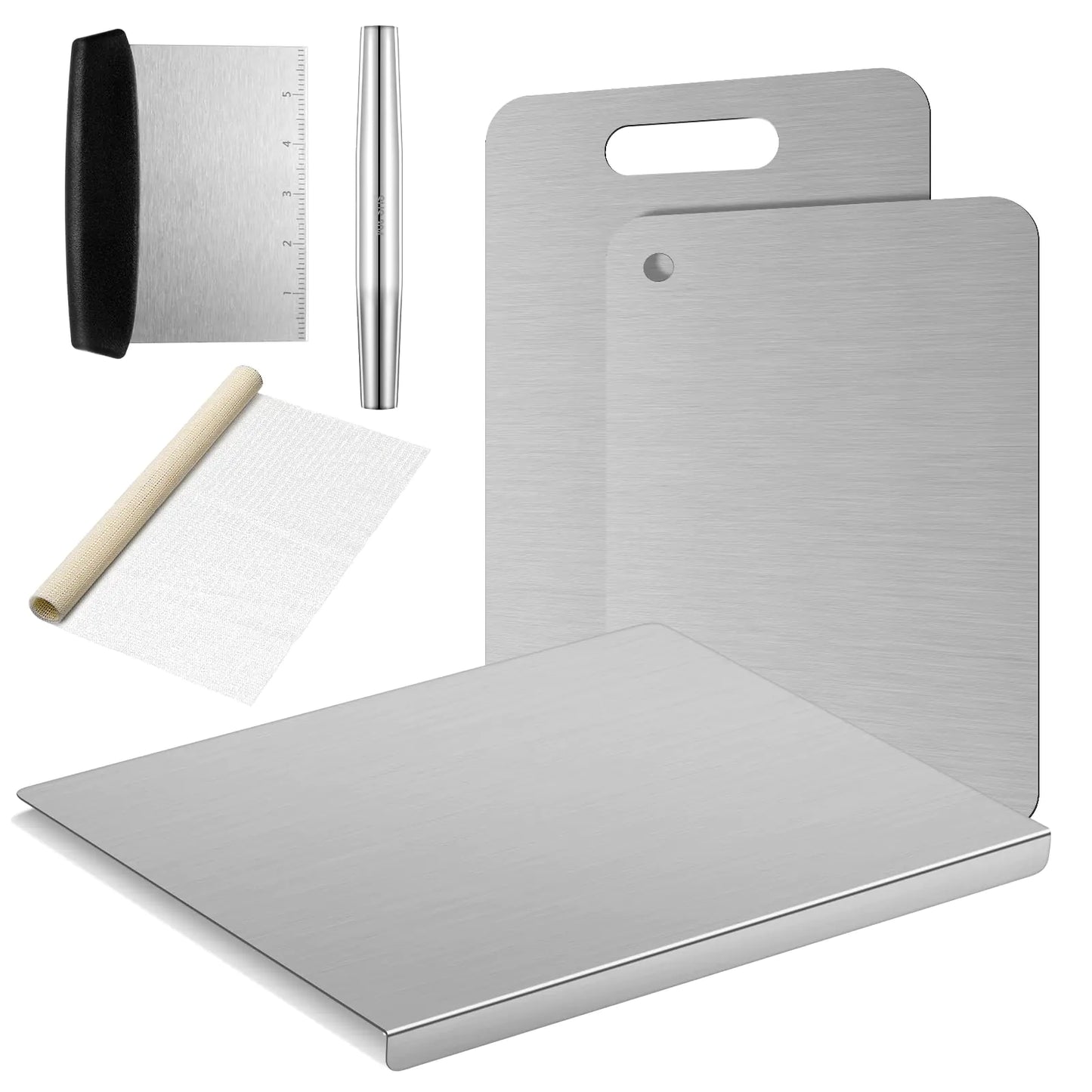 Dluxe Ave. Stainless Steel Cutting Board Set/ 6 Pcs/ Steel Chopping Boards