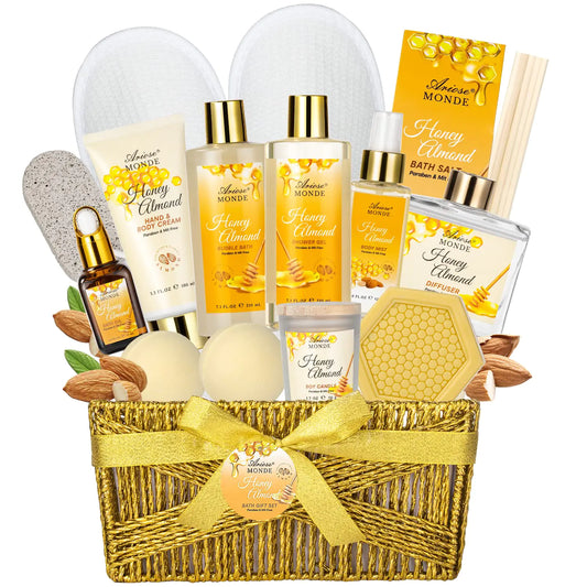 Dluxe Ave. Luxury Home Spa Bath Gift Basket/ Honey Almond