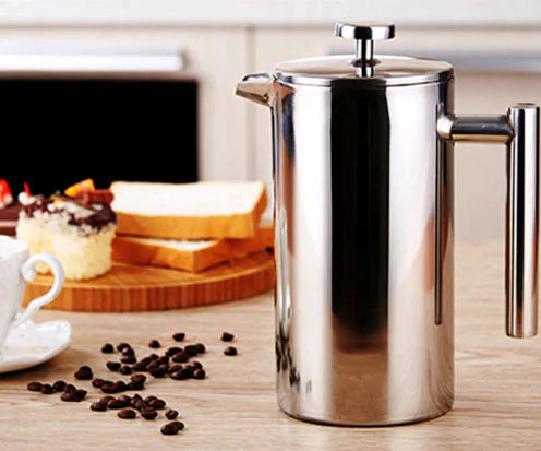 Dluxe Ave. Double-Layer Stainless Steel French Press Coffee Maker