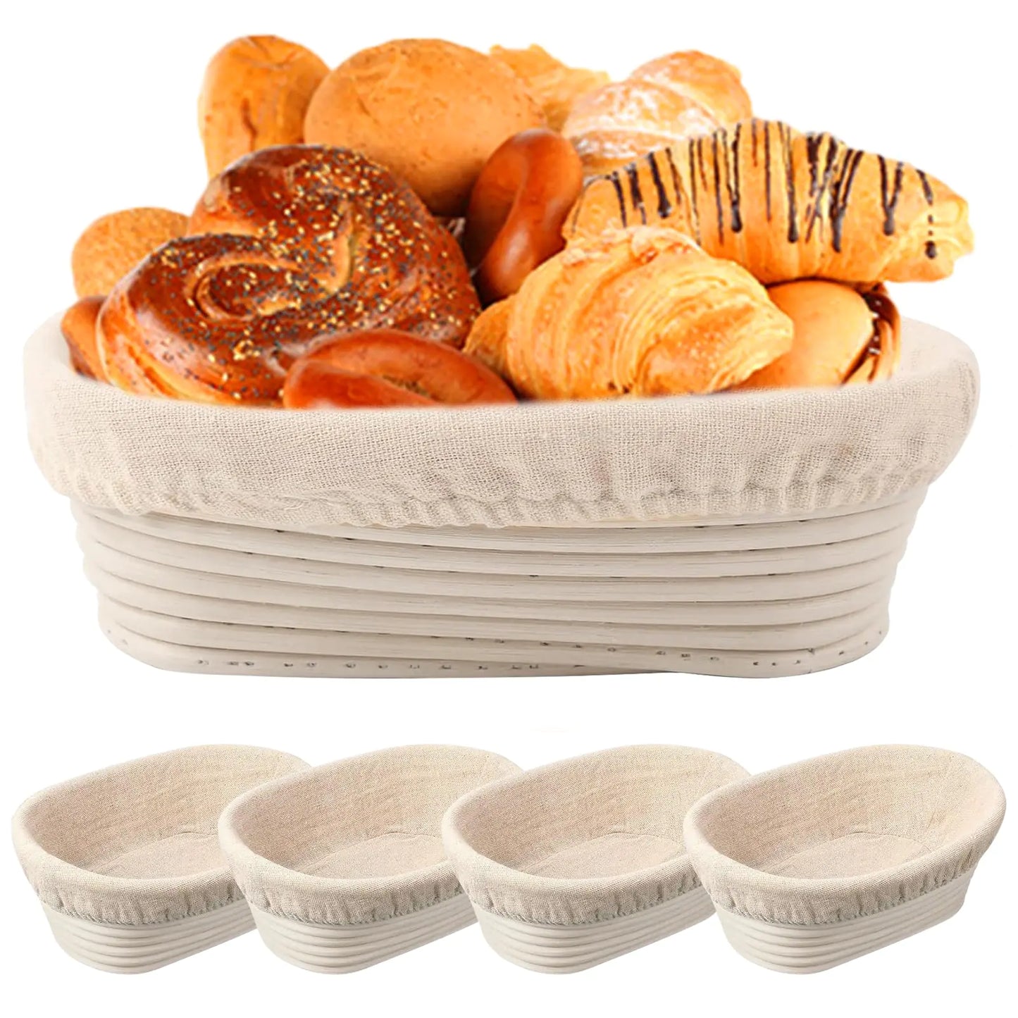 Dluxe Ave. 10 inch Oval Sourdough Bread Baking Supplies Set of 4