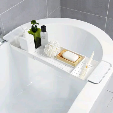 Dluxe Ave. Retractable Bathtub Shelf for Bathroom Storage
