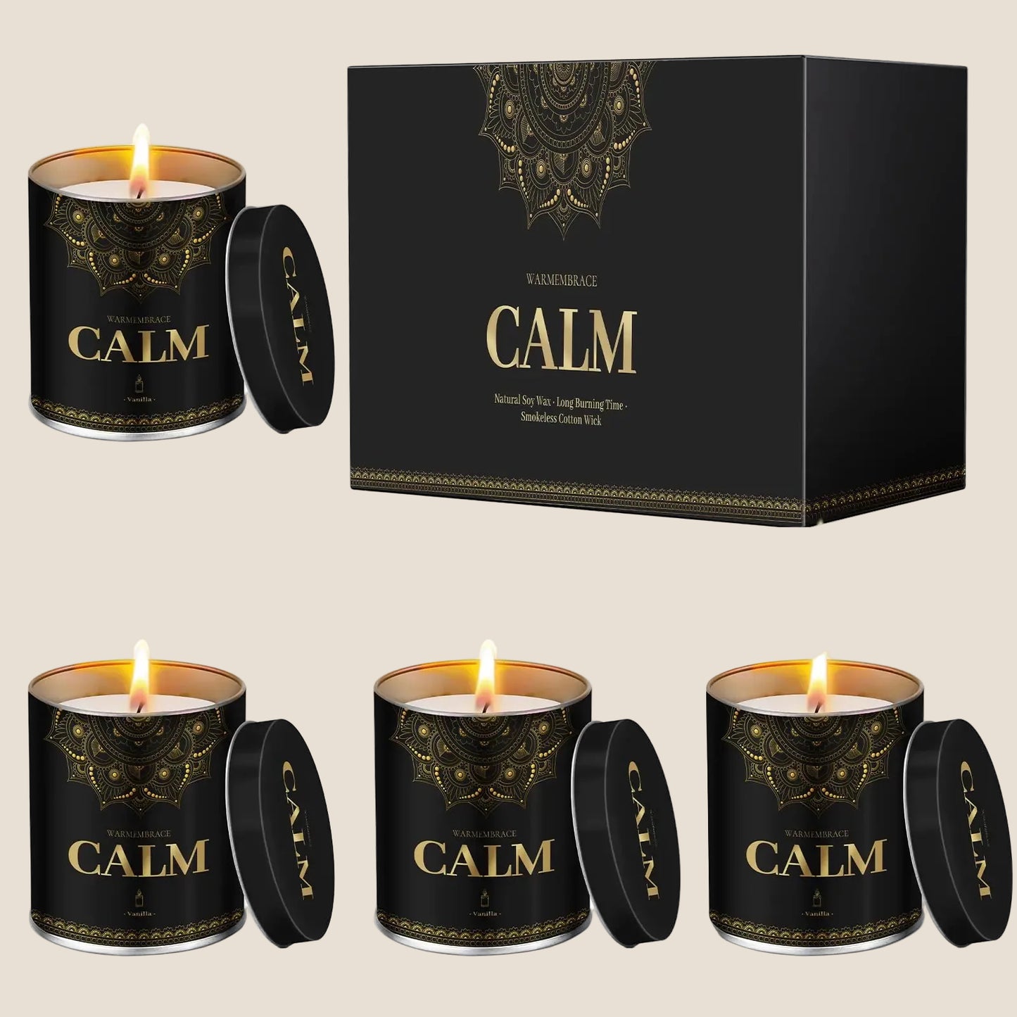 Dluxe Ave. Scented Candles 9 Oz Jar Candles for Home Office, Lavender Vanilla Rose & Sandalwood Lemon
