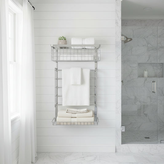Dluxe Ave. Towel Racks for Bathroom, Silver