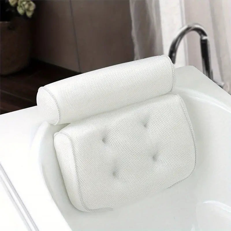 Dluxe Ave. 3D Mesh Spa Bath Pillow with 6 Suction Cups for Support