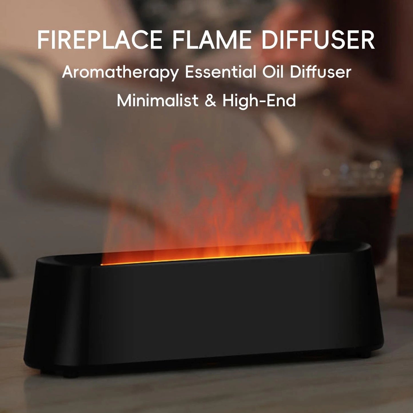 Dluxe Ave. YALEDI Essential Oil Diffuser Fireplace Fire Flame Aromatherapy Diffuser 250ml Cool Mist Humidifier  (Black)