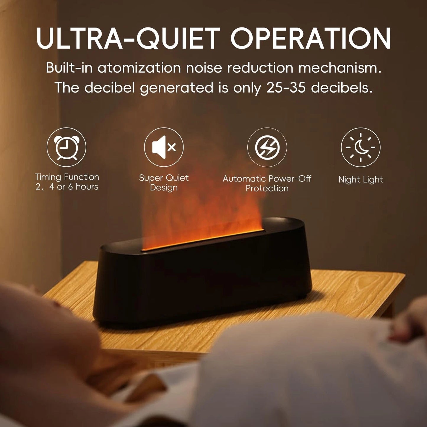 Dluxe Ave. YALEDI Essential Oil Diffuser Fireplace Fire Flame Aromatherapy Diffuser 250ml Cool Mist Humidifier  (Black)