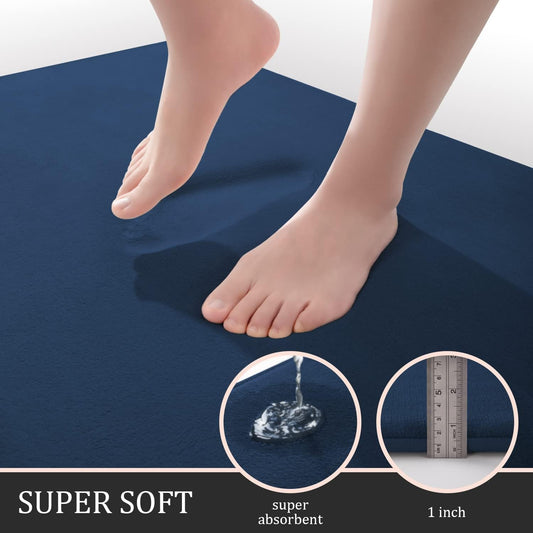 Dluxe Ave.  5 Piece Memory Foam Bath Mat Set/  Dark Blue