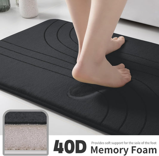 Dluxe Ave. YIHOUSE Bathroom Rug Set 5 Pieces/ Soft Non Slip Memory Foam /  Dark Grey